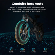 Load image into Gallery viewer, EP-2 Pro Vlo lectrique Pliable 20 脳 4.0 Fat Bike Electrique 7 Vitesses avec Batterie Amovible 48V 13Ah Autonomie 120km Tout-Terrain &amp; VTT &amp; Plage &amp; Neige -