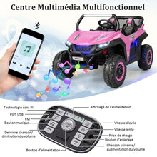 Load image into Gallery viewer, Voiture électrique Enfant 12 V Télécommande pour 3-8 Ans 2 Vitesses Ressort de Suspension Charge 59KG 118x74x71CM Noir/Rose/Rouge -