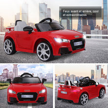 Load image into Gallery viewer, Voiture TTRS Electrique pour Enfants 12V Max. 5 Km/h Double Porte avec Tlcommande 2.4G Blanc/Rouge -