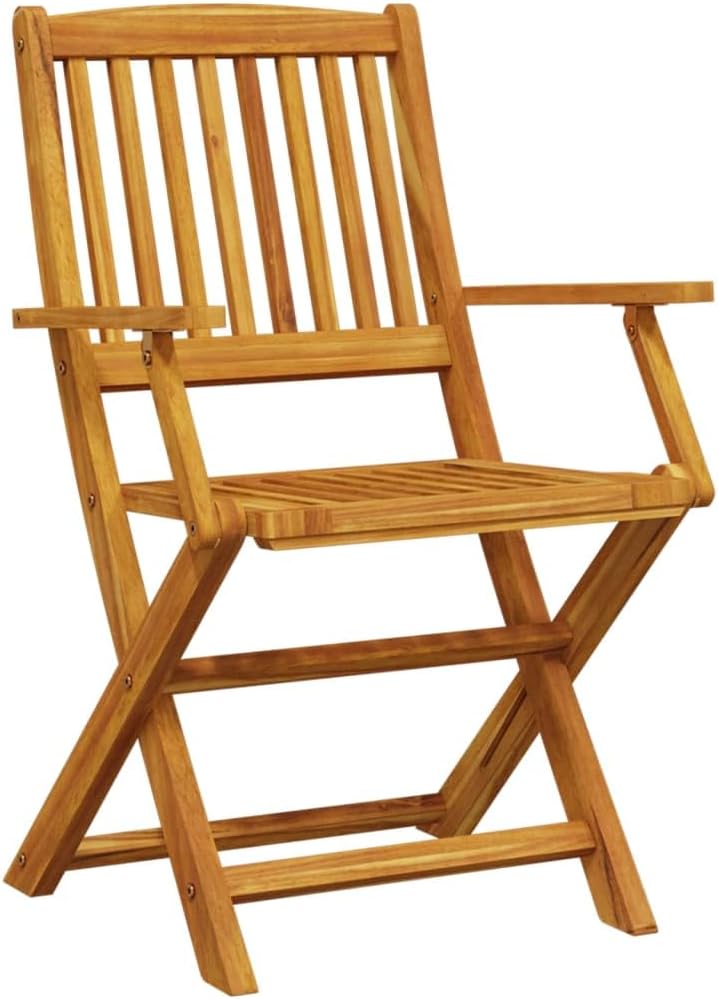 vidaXL Ensemble à Manger de Jardin Pliable 5 pcs Bois Massif d’Acacia, Ensemble de Salle à Manger d'extérieur, Meuble de Salle à Manger de Jardin, Table et chaises de Jardin