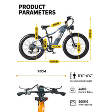 Load image into Gallery viewer, Dual Motors AWD 2000W Electric Bike for Adult 26'', UL2849 48V 60AH Removable Battery E - Mountain Bike 4'' Fat Tire up to 35MPH&amp;200miles Long Range Off Road Ebike Beach Dual Hydraulic&amp;Brakes E - Bicycle