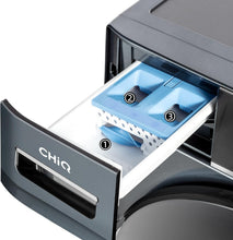 Load image into Gallery viewer, CHiQ Lave-linge CFL80-14586IM3XA, Chargement frontal 8 kg,Space Pro,Moteur Inverter stable, 1400 tr/min, Programme intelligent à IA, Fonction vapeur, Lavage rapide 15 minutes, 15 cycles lavage, Gris