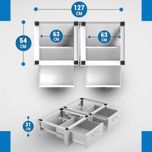 Load image into Gallery viewer, Vonia lave-linge surélevé - Support pour lave-linge avec tiroir intégré - Double - Blanc