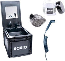 Load image into Gallery viewer, - Wash: Lavabo Mobile avec Pompe à Main - vier Camping Car,Van,Camping,Jardin | vier avec Bac,Robinet en Plastique,Noir -
