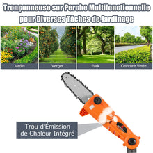 Load image into Gallery viewer, Élagueuse Télescopique sur Perche sans Fil 198 -274 cm Coupe Branche avec Batterie 20V et Chargeur Orange -