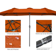 Load image into Gallery viewer, AECOJOY 15x9ft Double-Sided Patio Umbrella, Orange