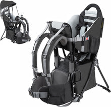 Load image into Gallery viewer, besrey Porte-bébé de randonnée, Sac à dos pour enfant, à usage en extérieur, Pliable - Noir