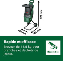 Load image into Gallery viewer, Bosch AXT Rapid 2000 Broyeur de végétaux (pour un broyage puissant des débris de jardin ; moteur puissant de 2000 W)
