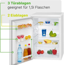Load image into Gallery viewer, Bomann Réfrigérateur 133L blanc VS2185-1-blanc, Capacité nette : 133 litres, Éclairage intérieur à DEL, Contrôle de la température en continu, 3 clayettes en verre