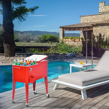 Load image into Gallery viewer, Chariot Isotherme Roulant de 76L Réfrigérant avec Roulettes Universelles Ouvre-bouteille Desserte Jardin pour Conserver Glace et Boissons -