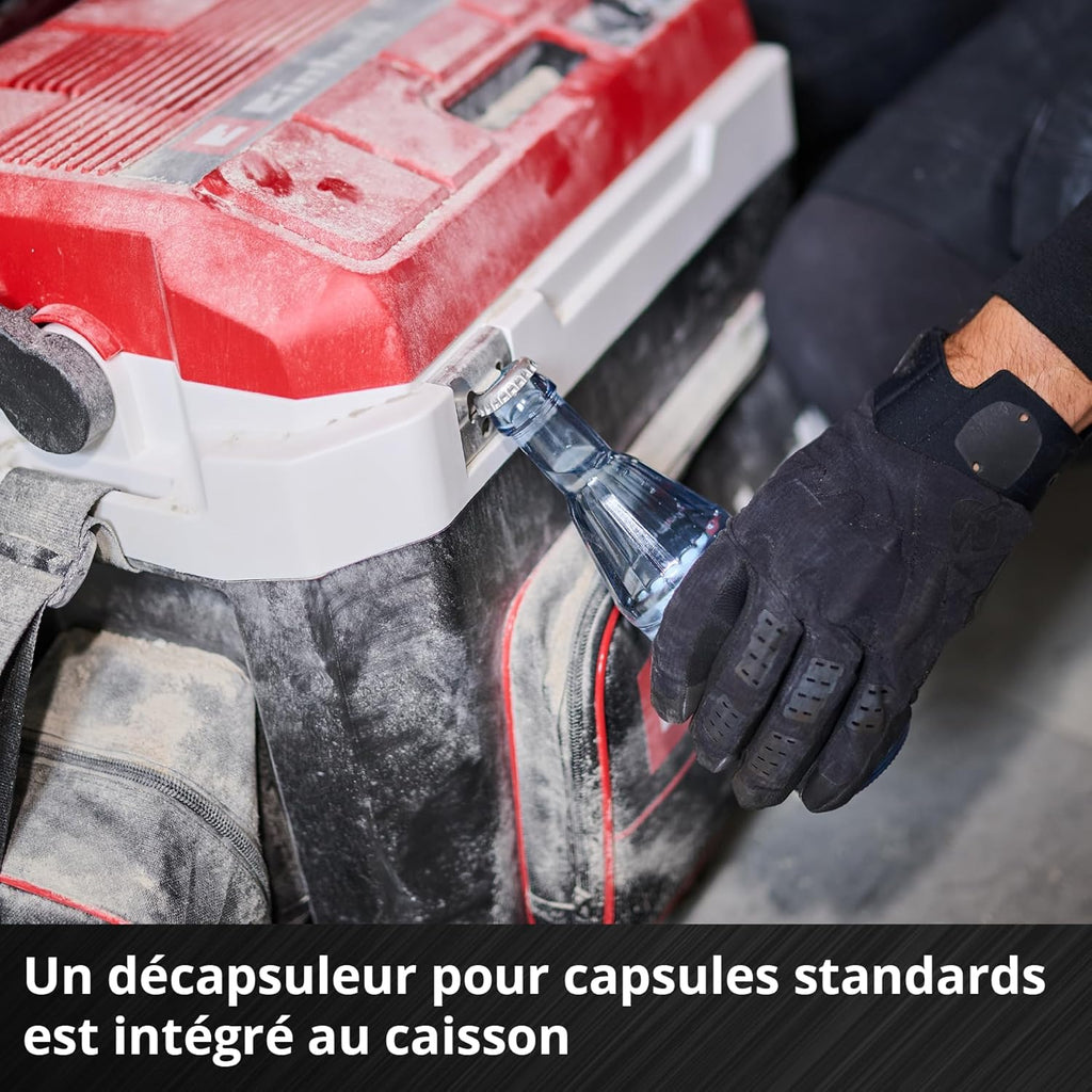 Einhell Glacière portable sans fil TE-COL 18/27 Li-Solo Power X-Change (18 V, 27 l, refroidit et maintient au chaud, mode hybride 12 V pour la voiture et 230 V sur secteur, avec poches, sans batterie)