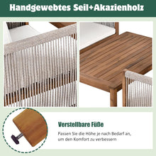 Load image into Gallery viewer, Salon de Jardin,Salon de Jardin 4 Personnes,avec canapé,Table Basse et Coussins,Housse en Tissu déhoussable et Lavable,Noir (Coussins d'assise Inclus)