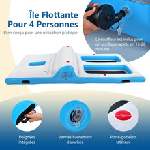 Load image into Gallery viewer, Île de Piscine Gonflable pour 4 Personnes avec Pompe Glacière Porte-Gobelets 360 x 197 x 66cm -