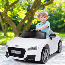 Load image into Gallery viewer, Voiture TTRS Electrique pour Enfants 12V Max. 5 Km/h Double Porte avec Tlcommande 2.4G Blanc/Rouge -