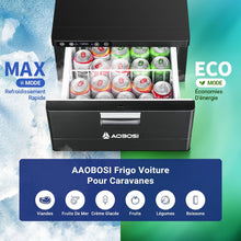 Load image into Gallery viewer, AAOBOSI 31L Tiroir Glaciere Electrique, Glaciere a Compression avec APP, Glaciere Caravane 12V/24V, -20℃ à 20℃ Glacière Électrique pour Voiture, Camion, Bateau, Camping-Car