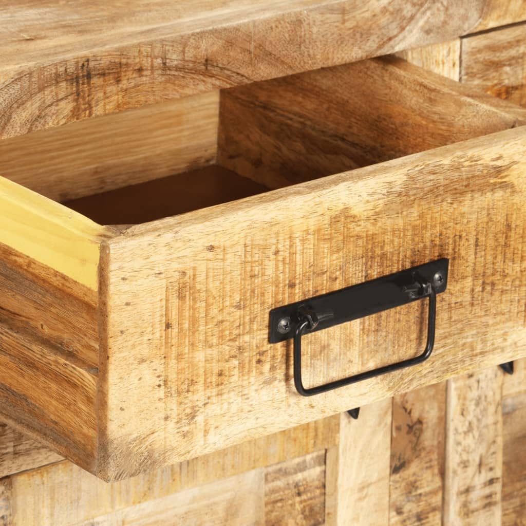 vidaXL Buffet Meuble de Rangement Armoire de Rangement avec 4 Tiroirs et 2 Compartiments Maison Intérieur 172x35x80 cm Bois de Manguier Massif