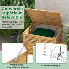 Load image into Gallery viewer, Abri à Poubelle en Bois de 120 L Abri pour Outils d'Extérieur avec Couvercle Ouvrable Doubles Portes Loquet de Verrouillage Naturel -
