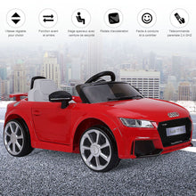 Load image into Gallery viewer, Voiture TTRS Electrique pour Enfants 12V Max. 5 Km/h Double Porte avec Télécommande 2.4G Blanc/Rouge -