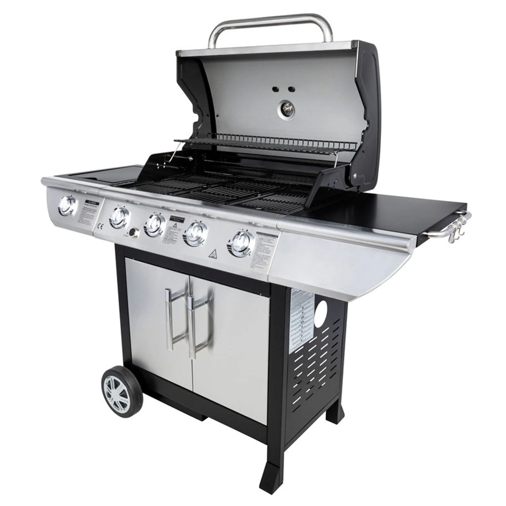 Barbecue au gaz BRISBANE - 4 brûleurs 14kW + réchaud Somagic -