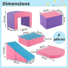 Load image into Gallery viewer, 6 Blocs d’Escalade en Mousse Jeu d’Escalade pour Tout-Petits Jeu d’Activité d’Escalade Coloré Tunnel Escaliers et Rampe pour 12+ Mois Coloré/Bleu/Violet -