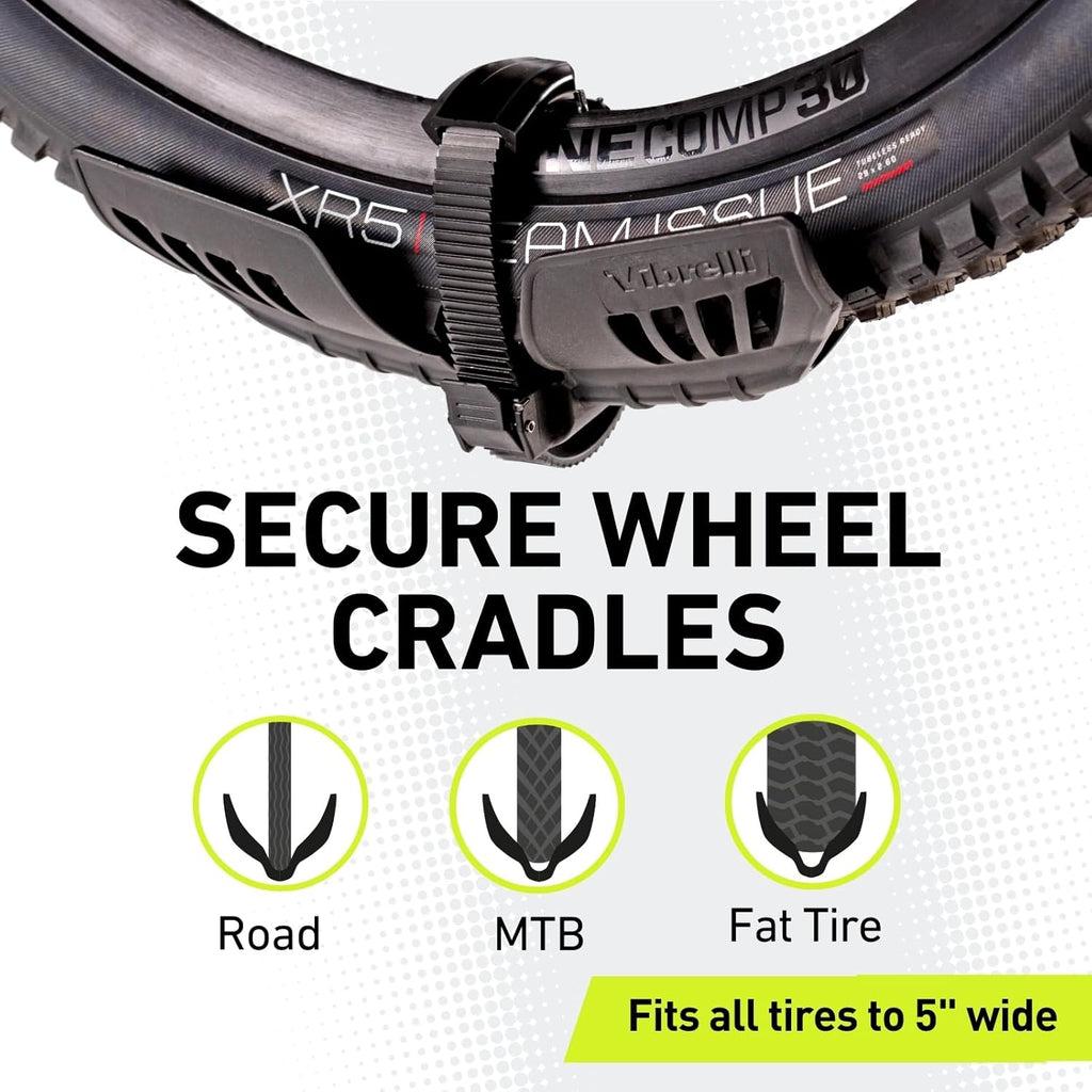 Vibrelli Porte-attelage de vélo électrique – 2 Porte-vélos électriques pour Gros pneus, VTT, vélos Standard – 29,5 kg par vélo – Anti-oscillation breveté – Voitures et VUS – Plateforme