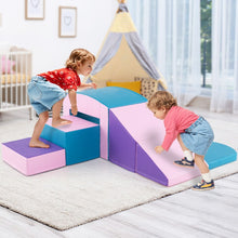 Load image into Gallery viewer, 6 Blocs d橢scalade en Mousse Jeu d橢scalade pour Tout-Petits Jeu d橝ctivit d橢scalade Color Tunnel Escaliers et Rampe pour 12+ Mois Color/Bleu/Violet -