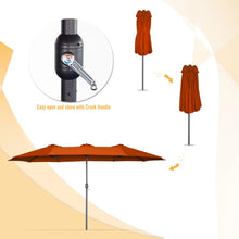 Load image into Gallery viewer, AECOJOY 15x9ft Double-Sided Patio Umbrella, Orange