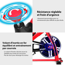 Load image into Gallery viewer, Vlo d'Exercice Intrieur avec Volant d'Inertie 8 KG Silencieux Bouilloire Porte-gobelet Ecran LCD Selle et Huidon Rglables -