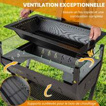 Load image into Gallery viewer, Barbecue  Charbon de Bois Gril au Charbon de Bois en Acier Inoxydable avec Pare-vent Supports d'Assaisonnement tagre de Rangement Marron -