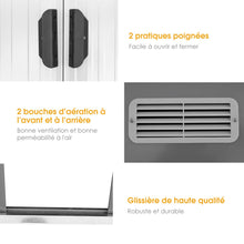 Load image into Gallery viewer, Abri de Jardin  l'Extrieur en Acier Galvanis avec 2 Portes,4 Bouches d'Aration pour Stocker Outils 238 x 131 x 181CM Gris+Blanc -