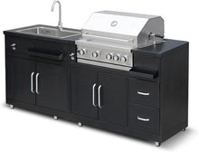 Load image into Gallery viewer, Cuisine extérieure en métal avec évier Barbecue et Rangement