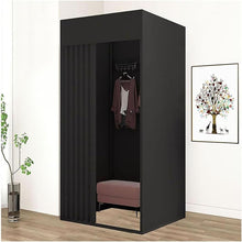 Load image into Gallery viewer, Cabine D'essayage Demontable, Vestiaire Portable avec Rideau, Temporaire Cabine D'essayage Mobile pour Magasin Vêtements Chambre Bureau Plage, (Noir, 100x100x200cm)