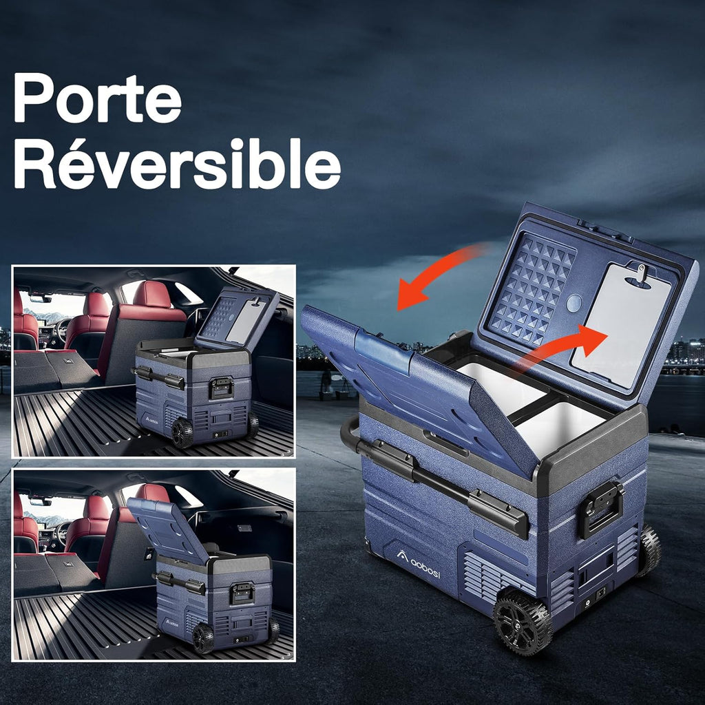 115L Glaciere Electrique Double Zone,Glaciere a Compression WiFi APP,12 V/24 V et 100-240 V Frigo Camping,-20 鈩 20 鈩pour Voiture,Camion,Bateau,Camping,Car,Caravanes,Voyageant,Maison