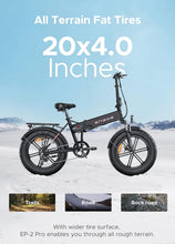 Load image into Gallery viewer, EP-2 Pro Vélo électrique Pliable 20 × 4.0 Fat Bike Electrique 7 Vitesses avec Batterie Amovible 48V 13Ah Autonomie 120km Tout-Terrain &amp; VTT &amp; Plage &amp; Neige -