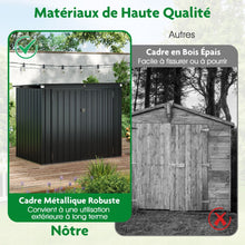 Load image into Gallery viewer, Abri de Stockage en Métal Galvanisé pour Poubelles Extérieur Abri de Jardin Verrouillable avec Toit Ouvert 2 Portes 172X95,5X130CM Gris -