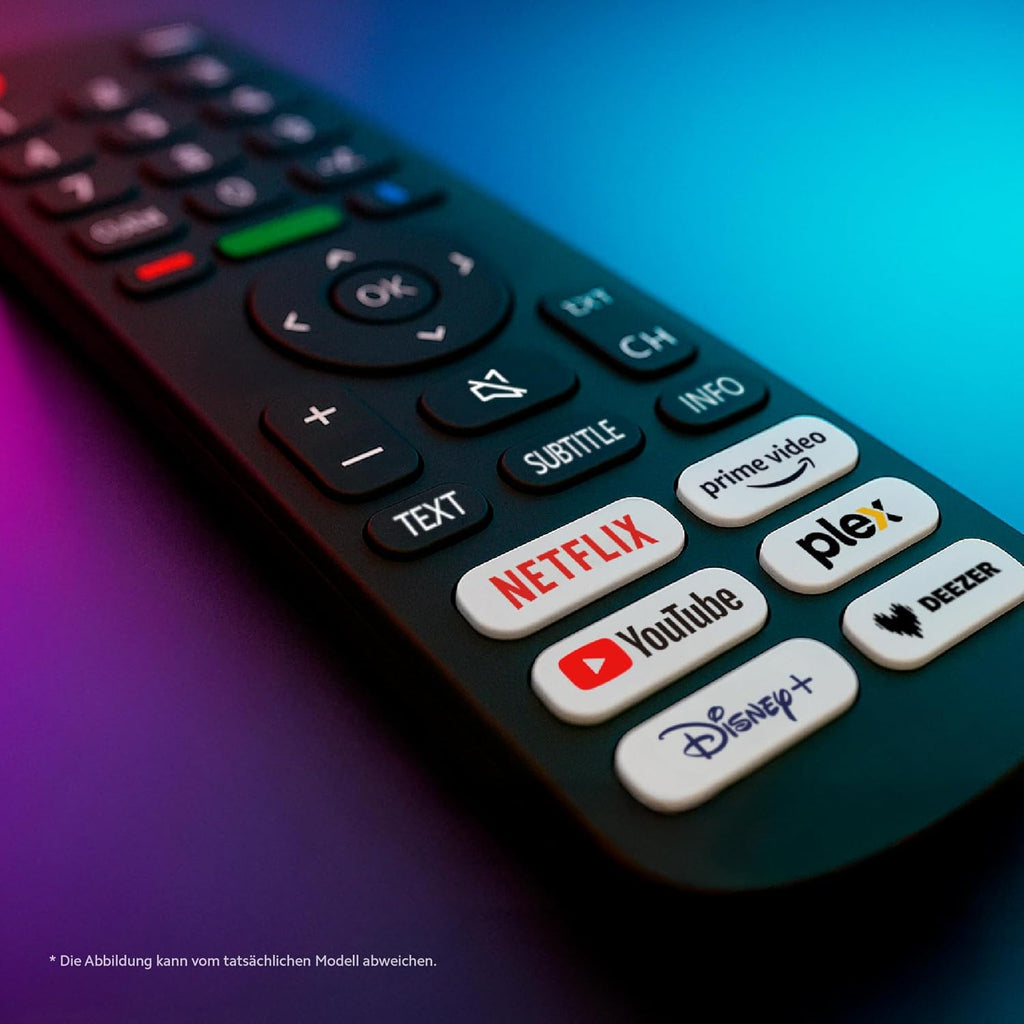DYON Smart 32 VX Téléviseur 80 cm (32 pouces) (HD Smart TV, HD Triple Tuner (DVB-C/-S2/-T2), App Store, Prime Video, Netflix, YouTube, DAZN, +), Noir
