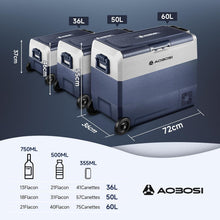 Load image into Gallery viewer, AAOBOSI Glaciere a Compression 36l, Glaciere Electrique Double Zone WiFi APP, 12 V/24 V et 100-240 V Frigo Camping, -20 ℃ à 20 ℃, pour Voiture, Camion, Bateau, Camping, Car, Caravanes,Voyageant,Maison