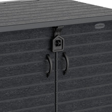 Load image into Gallery viewer, Duramax StoreAway 1200L Plastic Garden Shed/ Flat Lid,Outdoor Storage Shed,Wheelie Bin Hideaways,Wheelie bin box,Durable Construction,Ideal for Bikes,BBQs &amp; 2x 240L Bins,145x85x125 cm,Brown