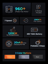 Load image into Gallery viewer, EP-2 Pro Vélo électrique Pliable 20 × 4.0 Fat Bike Electrique 7 Vitesses avec Batterie Amovible 48V 13Ah Autonomie 120km Tout-Terrain &amp; VTT &amp; Plage &amp; Neige -