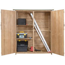 Load image into Gallery viewer, Abri de Jardin en Bois Cabane de Jardin Extrieur Double Portes avec Loquet Toit Inclin en Asphalte Cabanon Jardin Extrieur 140 x 50 x 162 cm Naturel -