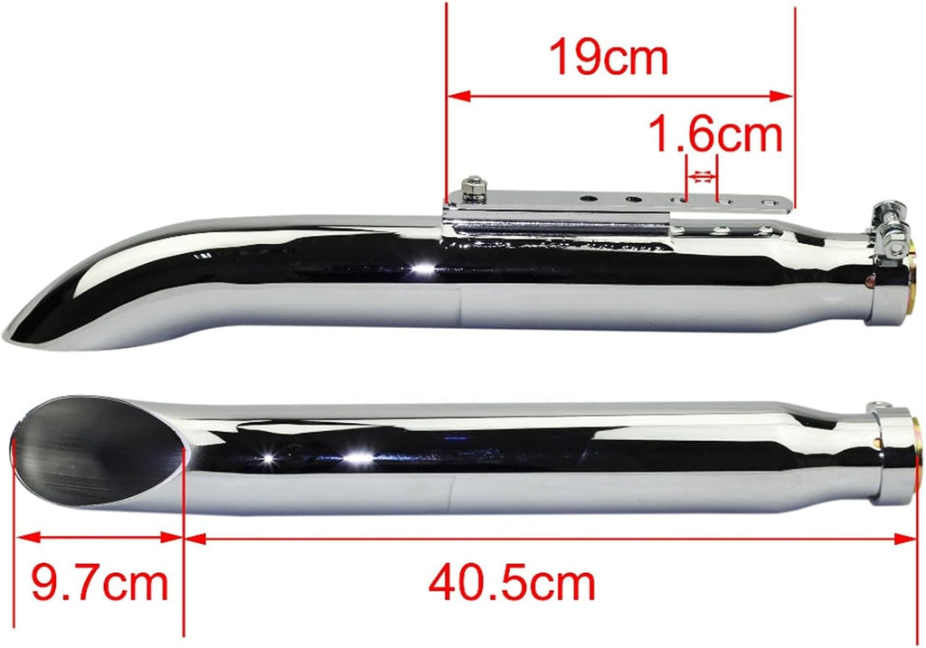 ZIAYI 1 Paire Tuyau De Silencieux D'échappement De Moto pour Harley pour Suzuki VL 125 800 1500 Intruder Bobber Chrome Conique Tourner Silencieux De Fer (Color : Chrome)