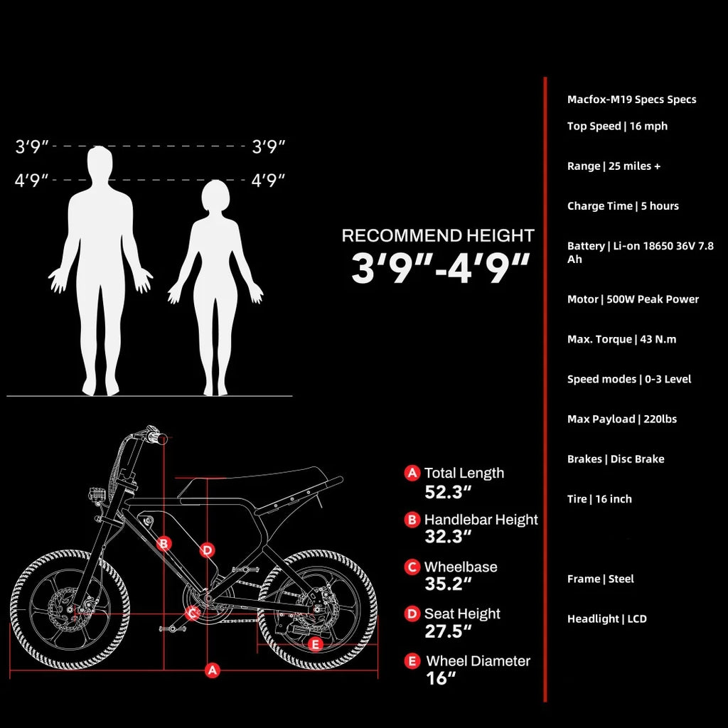 Macfox M19 Teen Electric Bike