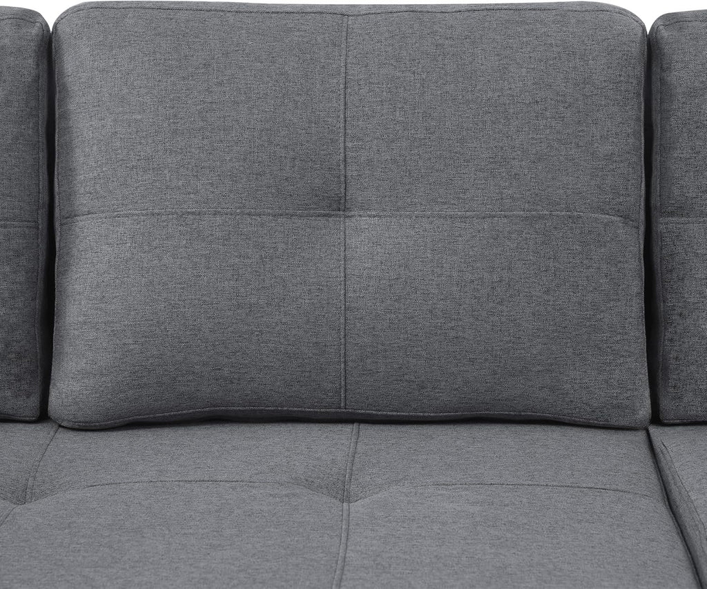 Zubaliya Canapé Convertible en Forme de L,canape lit 2 Places Convertible Gris,canapé 3 Places lit gigogne avec Fonction Couchage,équipé d'un Espace de Rangement