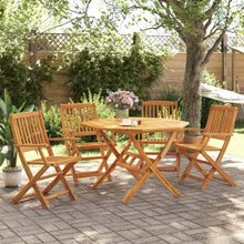 Load image into Gallery viewer, vidaXL Ensemble à Manger de Jardin Pliable 5 pcs Bois Massif d’Acacia, Ensemble de Salle à Manger d'extérieur, Meuble de Salle à Manger de Jardin, Table et chaises de Jardin