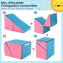 Load image into Gallery viewer, 6 Blocs d’Escalade en Mousse Jeu d’Escalade pour Tout-Petits Jeu d’Activité d’Escalade Coloré Tunnel Escaliers et Rampe pour 12+ Mois Coloré/Bleu/Violet -