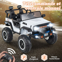 Load image into Gallery viewer, Voiture lectrique 24v pour Enfants 2 Places Tlcommande Musique Histoire Klaxon Usb Fonction de Dmarrage Lent Suspensions  Ressort Blanc/Noir/Rose/Violet -