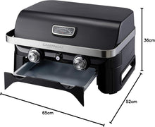 Load image into Gallery viewer, Attitude2go,Barbecue de Table à Faible fumée,BBQ Portable,à Couvercle,thermomètre,et Grille en Fonte,Alimentation : Cartouche de gaz CV 470 Plus,Gris
