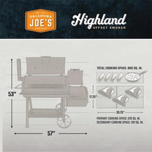 Load image into Gallery viewer, Highland Offset Charcoal Smoker and Grill in Black with 900 Sq. In. Cooking Space