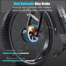 Load image into Gallery viewer, Dual Motors AWD 2000W Electric Bike for Adult 26'', UL2849 48V 60AH Removable Battery E - Mountain Bike 4'' Fat Tire up to 35MPH&amp;200miles Long Range Off Road Ebike Beach Dual Hydraulic&amp;Brakes E - Bicycle