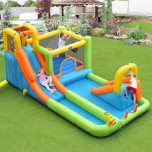 Load image into Gallery viewer, Château Gonflable 8 en 1 avec 2 Toboggans Parc Aquatique avec Maison de Saut Charge 135kg pour 3 Enfants de 3-10 Ans -